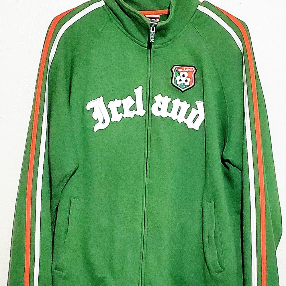 VINTAGE ROMA ATLETICA ZIP UP SWEATER. MENS Sz: LARGE. IRELAND EMBLEMS